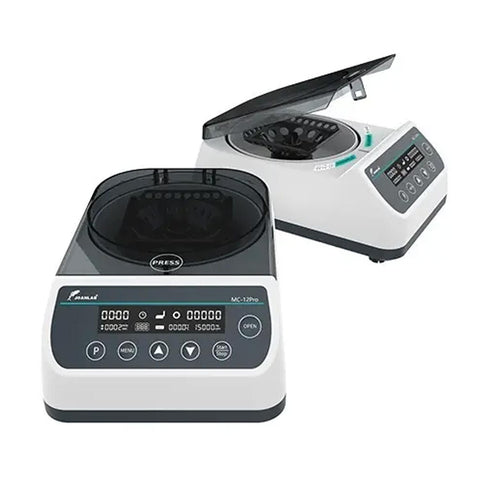 Centrifuga de Alta Velocidad MC-12Pro 12000 RPM Hematocrito, Tubos Tipo Eppendorf, Tres Rotores Incluidos.